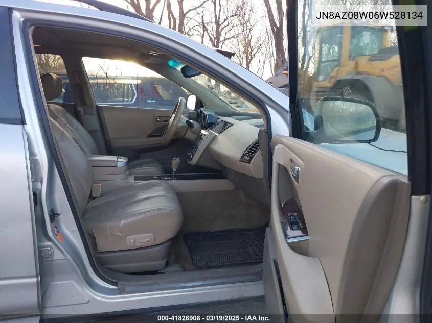 2006 Nissan Murano Sl VIN: JN8AZ08W06W528134 Lot: 41826906