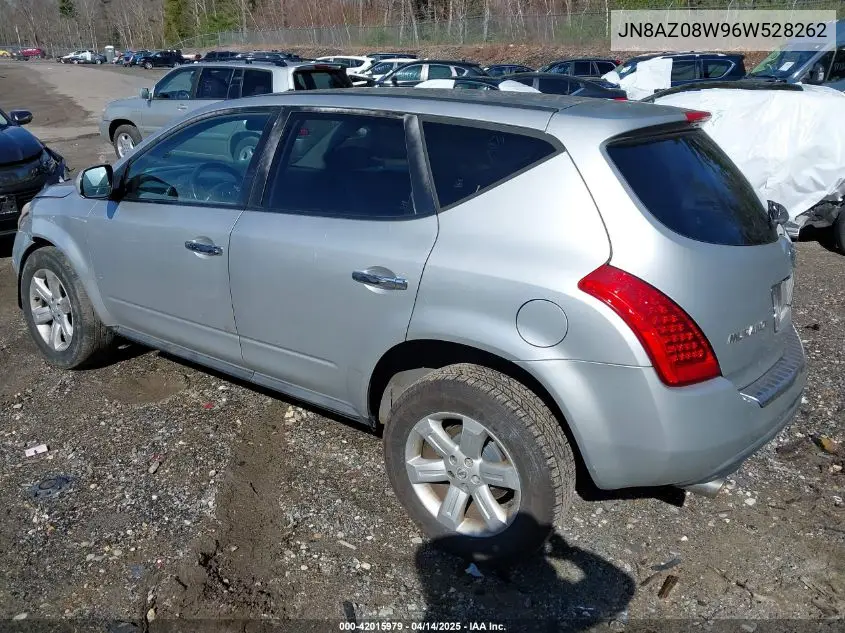2006 Nissan Murano S VIN: JN8AZ08W96W528262 Lot: 42015979