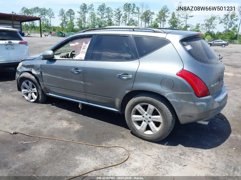 2006 Nissan Murano Sl VIN: JN8AZ08W66W501231 Lot: 42168902