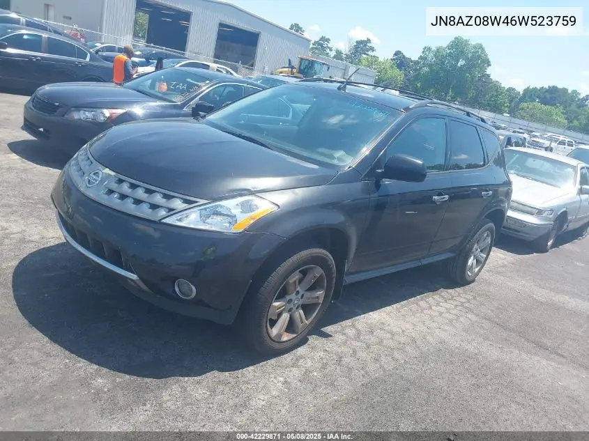 2006 Nissan Murano S VIN: JN8AZ08W46W523759 Lot: 42229871
