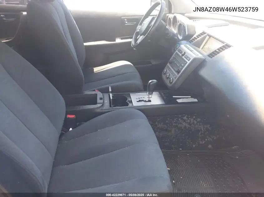 2006 Nissan Murano S VIN: JN8AZ08W46W523759 Lot: 42229871