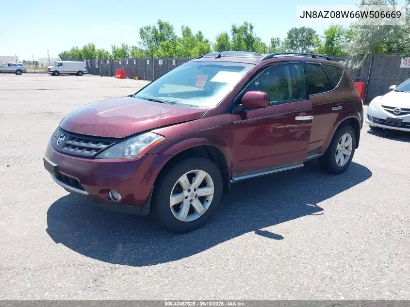 2006 Nissan Murano Sl VIN: JN8AZ08W66W506669 Lot: 42467625