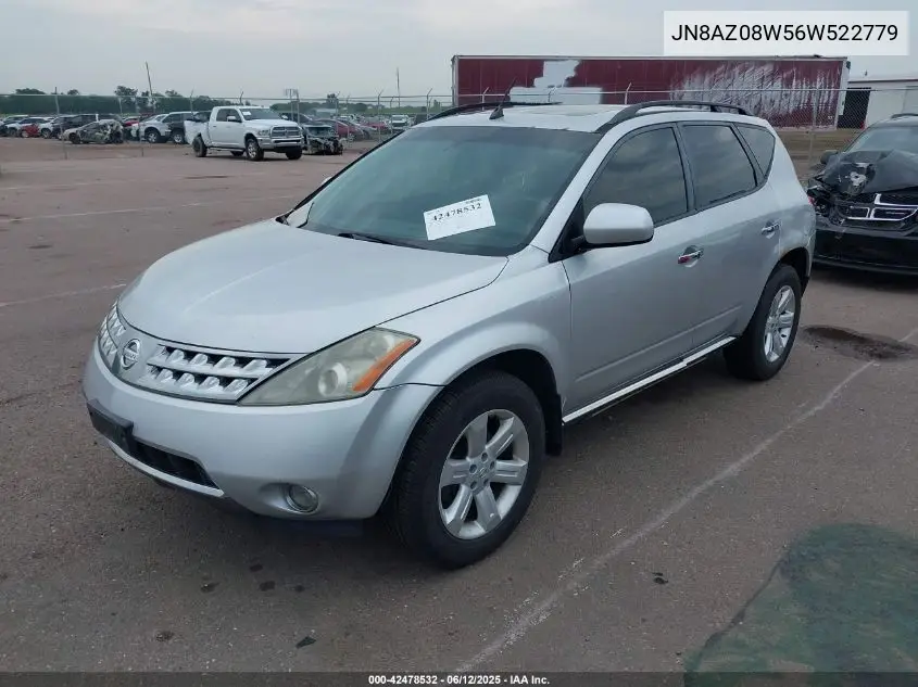 2006 Nissan Murano Sl VIN: JN8AZ08W56W522779 Lot: 42478532