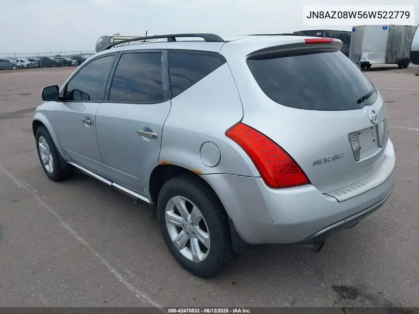 2006 Nissan Murano Sl VIN: JN8AZ08W56W522779 Lot: 42478532