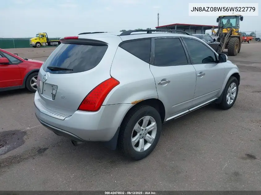 2006 Nissan Murano Sl VIN: JN8AZ08W56W522779 Lot: 42478532