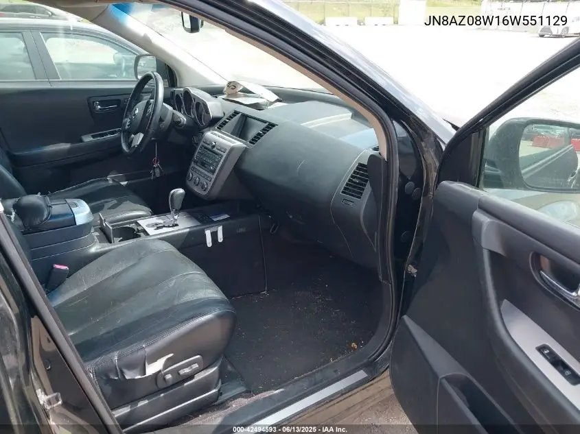 2006 Nissan Murano Sl VIN: JN8AZ08W16W551129 Lot: 42494593