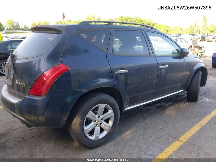 2006 Nissan Murano Sl VIN: JN8AZ08W26W507396 Lot: 42536238