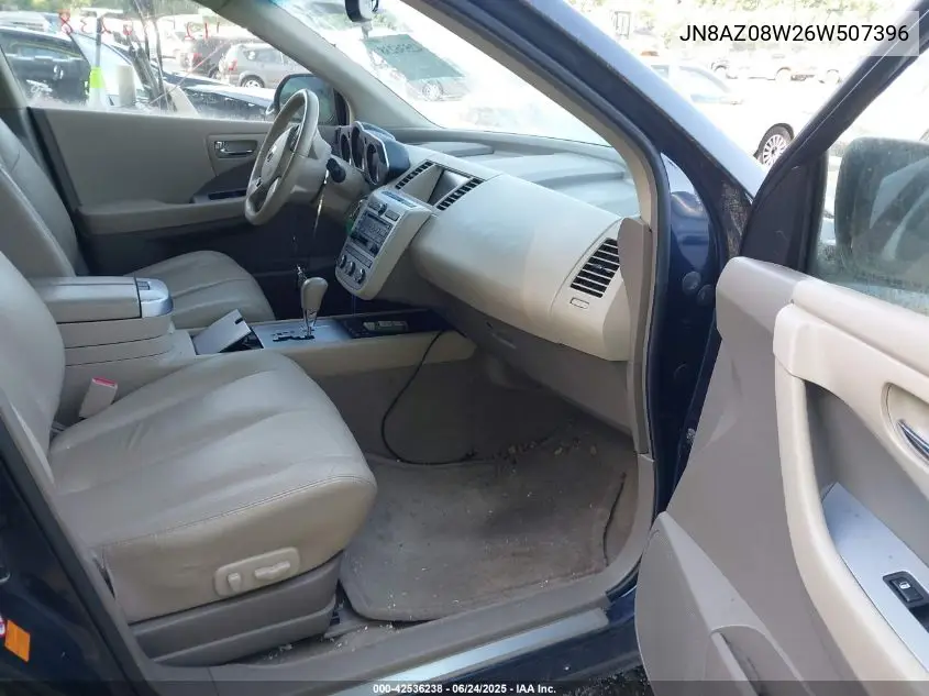 2006 Nissan Murano Sl VIN: JN8AZ08W26W507396 Lot: 42536238