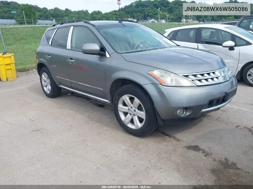2006 Nissan Murano Sl VIN: JN8AZ08WX6W505086 Lot: 42548749