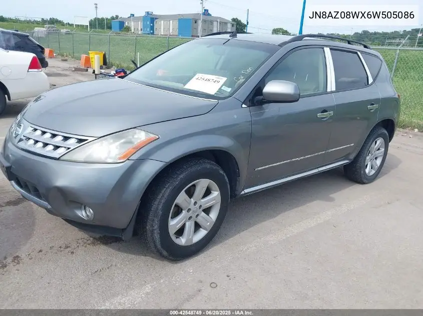 2006 Nissan Murano Sl VIN: JN8AZ08WX6W505086 Lot: 42548749