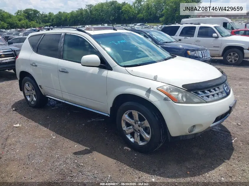 2006 Nissan Murano Sl VIN: JN8AZ08T46W429659 Lot: 42566017