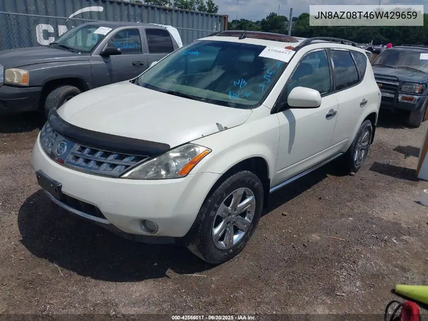 2006 Nissan Murano Sl VIN: JN8AZ08T46W429659 Lot: 42566017