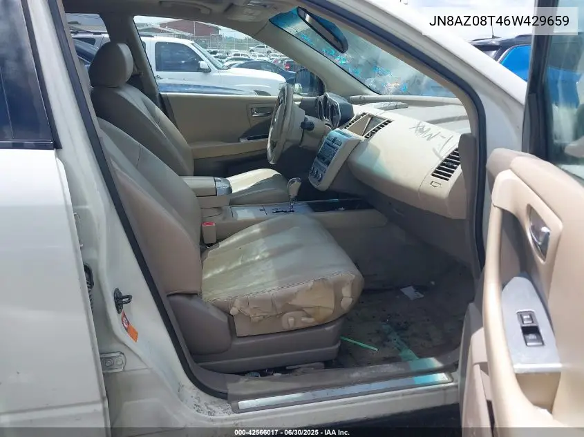 2006 Nissan Murano Sl VIN: JN8AZ08T46W429659 Lot: 42566017