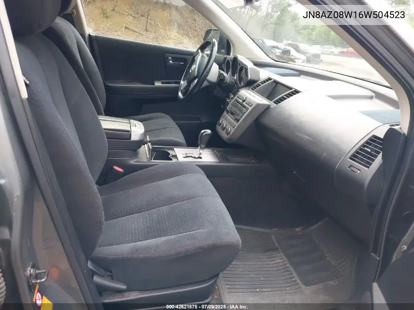 2006 Nissan Murano Sl VIN: JN8AZ08W16W504523 Lot: 42621875
