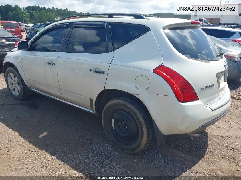 2006 Nissan Murano Sl VIN: JN8AZ08TX6W423462 Lot: 42671619
