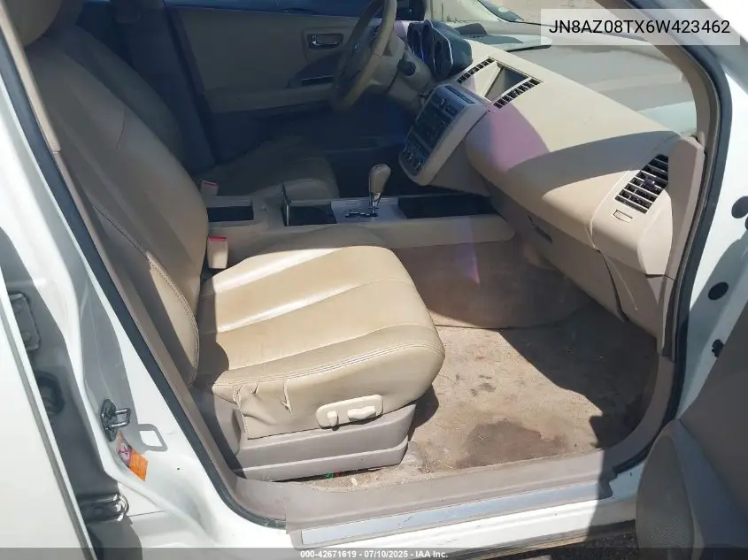 2006 Nissan Murano Sl VIN: JN8AZ08TX6W423462 Lot: 42671619
