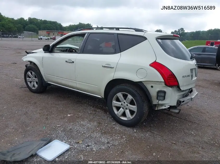 2006 Nissan Murano Sl VIN: JN8AZ08W36W516589 Lot: 42710832