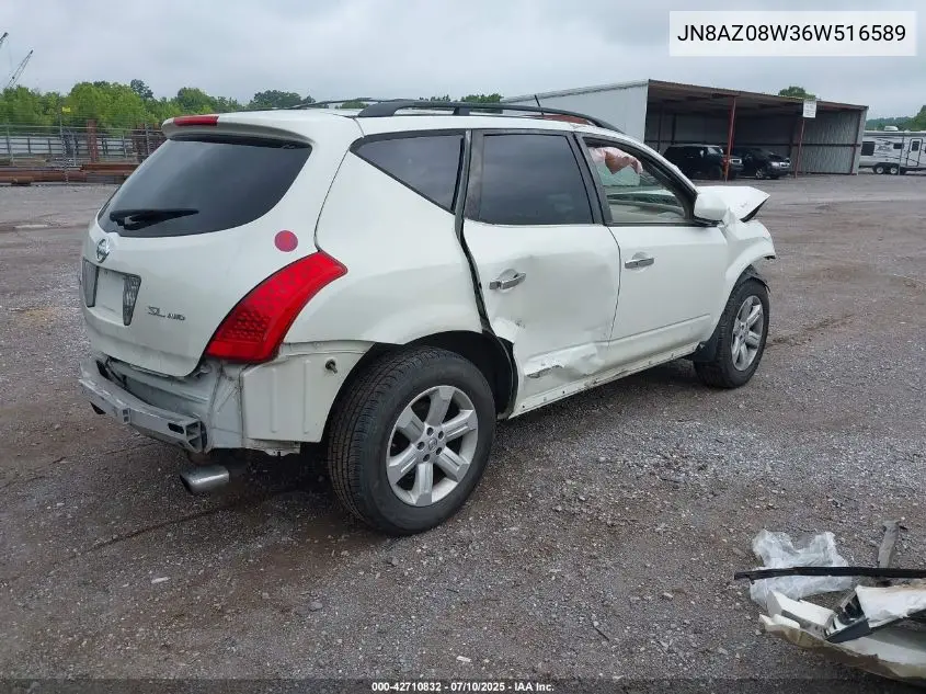 2006 Nissan Murano Sl VIN: JN8AZ08W36W516589 Lot: 42710832