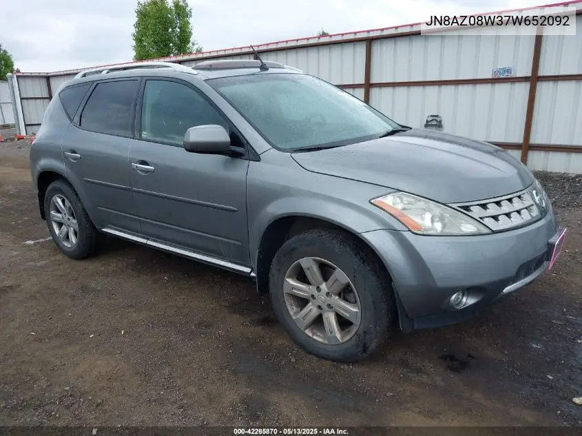 2007 Nissan Murano Se VIN: JN8AZ08W37W652092 Lot: 42265870