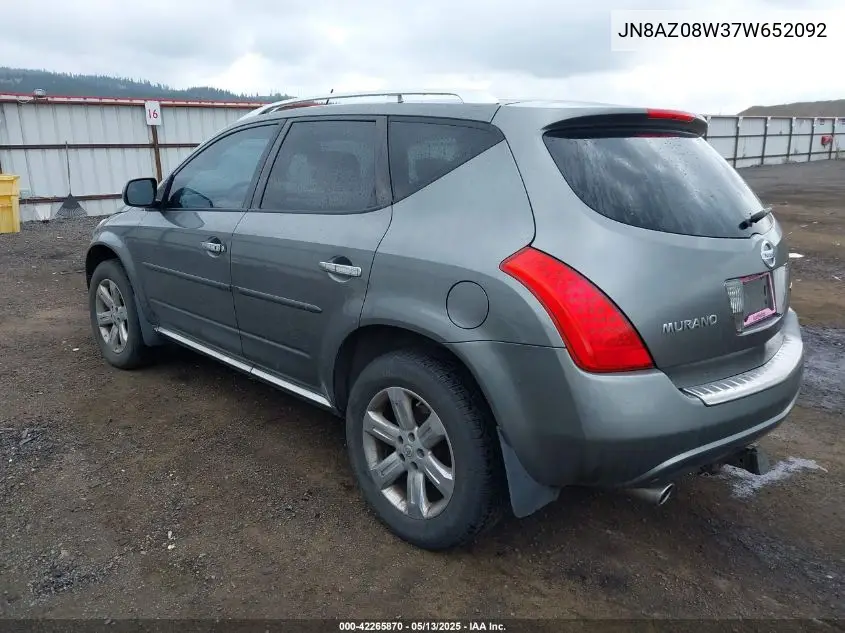 2007 Nissan Murano Se VIN: JN8AZ08W37W652092 Lot: 42265870