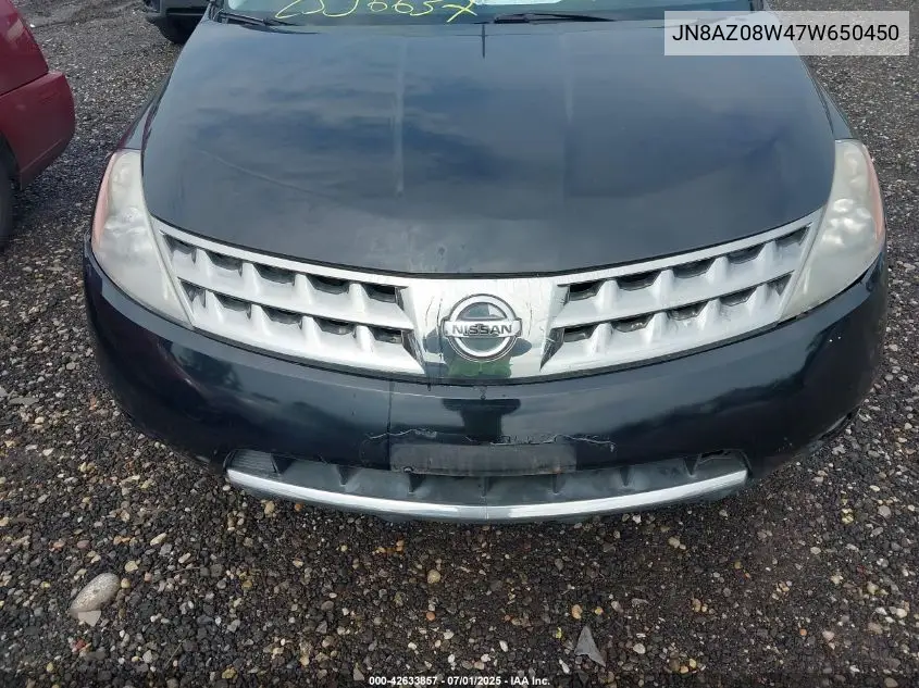 2007 Nissan Murano Sl VIN: JN8AZ08W47W650450 Lot: 42633857