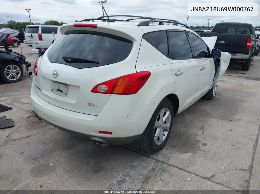 2009 Nissan Murano Sl VIN: JN8AZ18U69W000767 Lot: 41984272