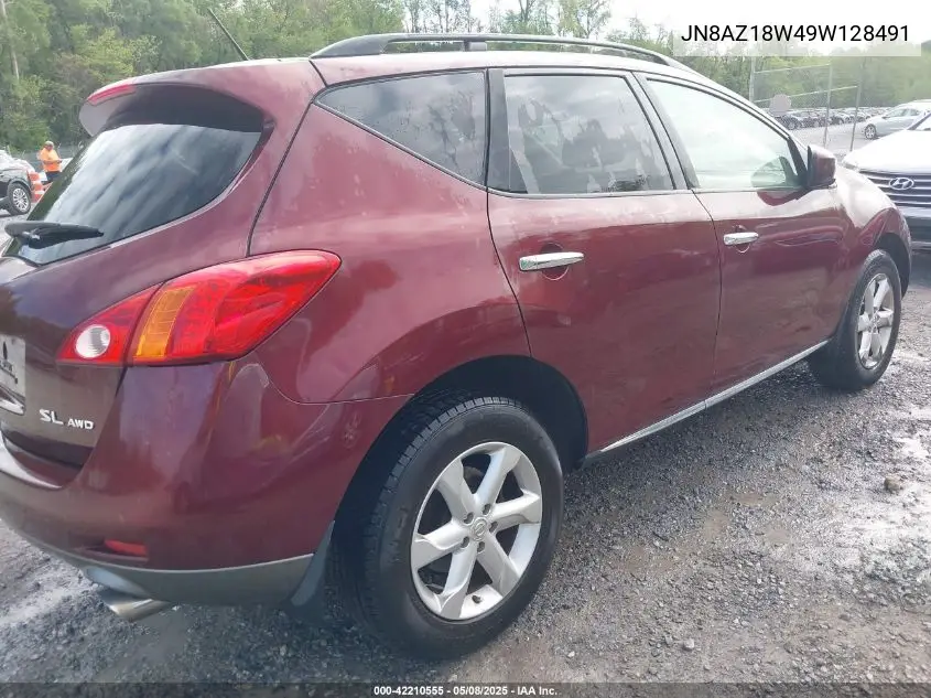 2009 Nissan Murano S/Sl/Le VIN: JN8AZ18W49W128491 Lot: 42210555