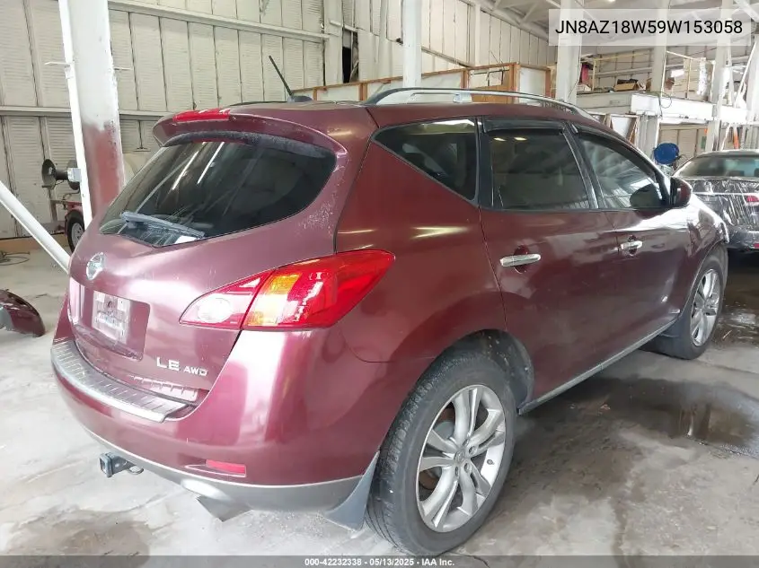 2009 Nissan Murano Le VIN: JN8AZ18W59W153058 Lot: 42232338