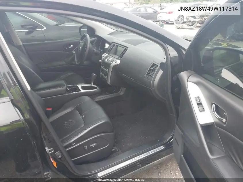 2009 Nissan Murano Sl VIN: JN8AZ18W49W117314 Lot: 42263435