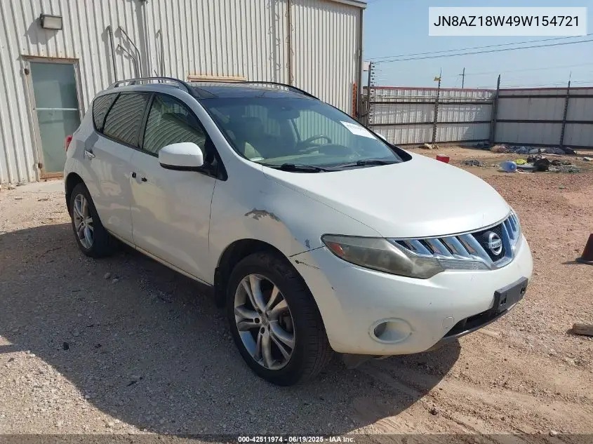 2009 Nissan Murano Le VIN: JN8AZ18W49W154721 Lot: 42511974
