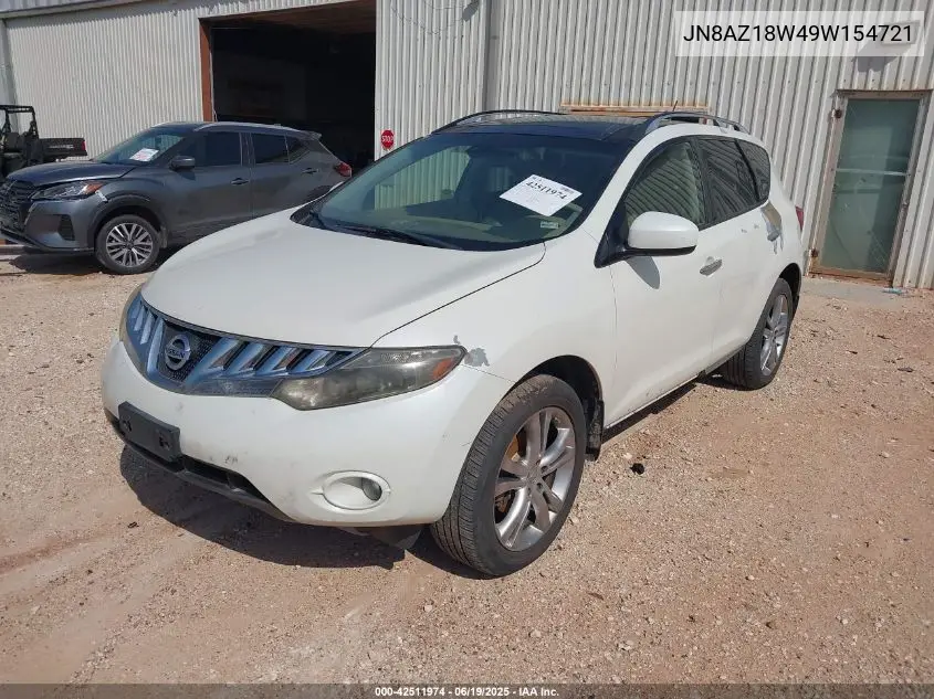 2009 Nissan Murano Le VIN: JN8AZ18W49W154721 Lot: 42511974