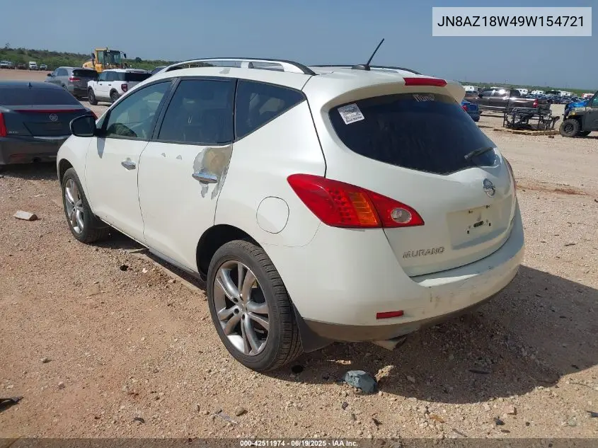 2009 Nissan Murano Le VIN: JN8AZ18W49W154721 Lot: 42511974