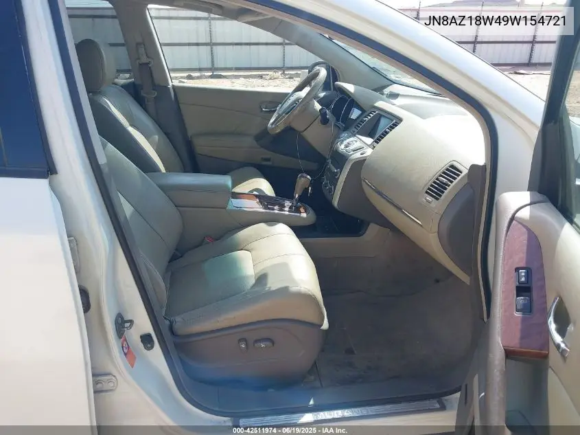 2009 Nissan Murano Le VIN: JN8AZ18W49W154721 Lot: 42511974