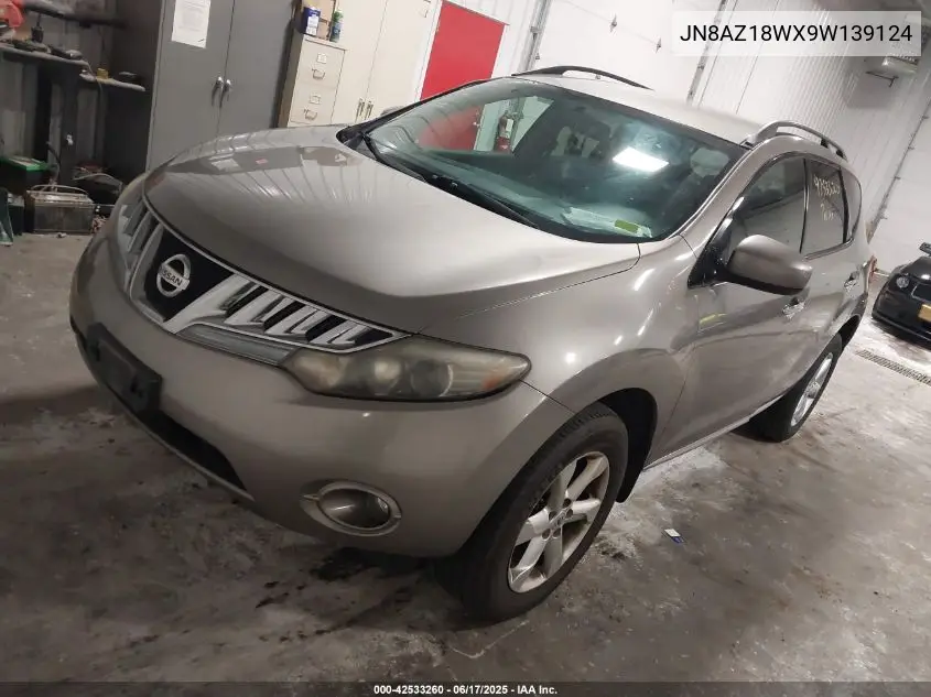 2009 Nissan Murano Sl VIN: JN8AZ18WX9W139124 Lot: 42533260