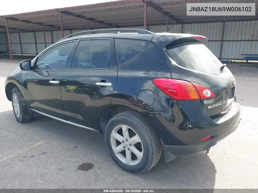 2009 Nissan Murano S VIN: JN8AZ18U69W006102 Lot: 42543393