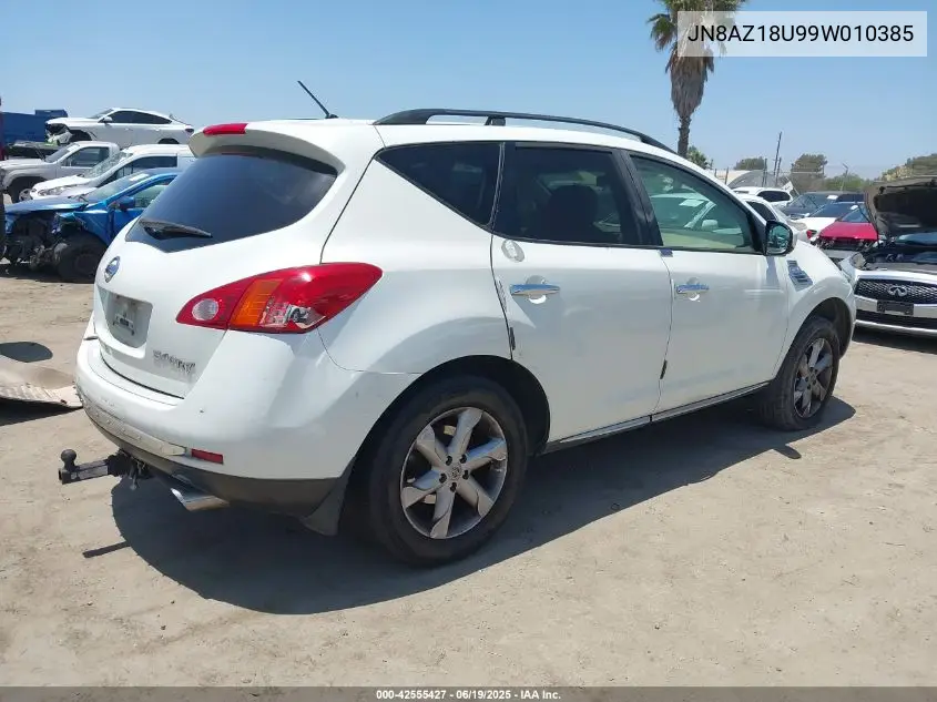 2009 Nissan Murano S VIN: JN8AZ18U99W010385 Lot: 42555427