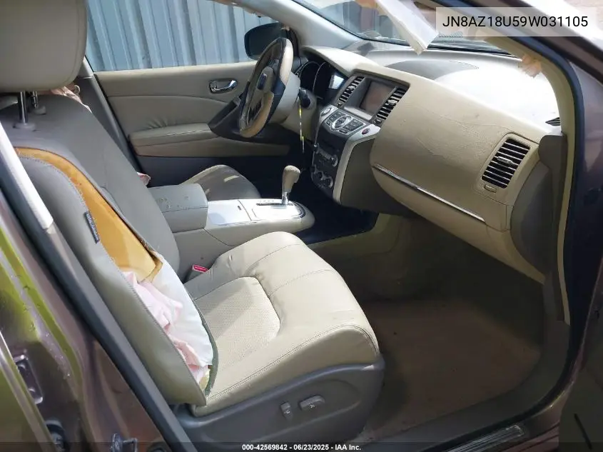 2009 Nissan Murano Sl VIN: JN8AZ18U59W031105 Lot: 42569842