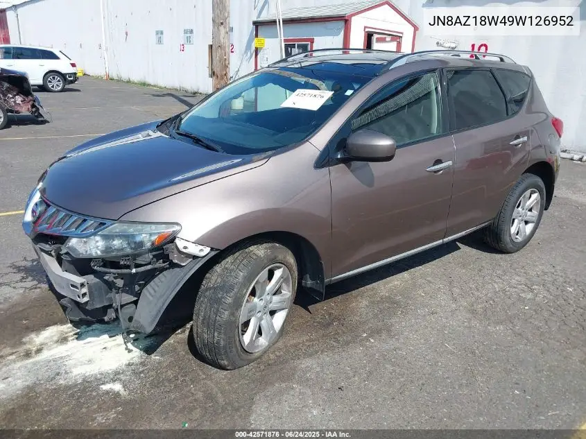 2009 Nissan Murano Le VIN: JN8AZ18W49W126952 Lot: 42571876