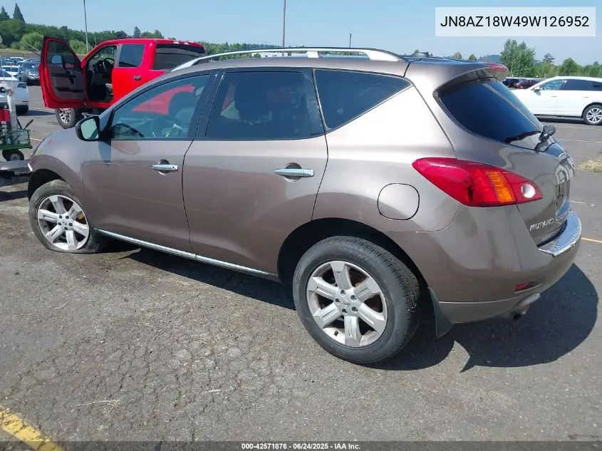 2009 Nissan Murano Le VIN: JN8AZ18W49W126952 Lot: 42571876