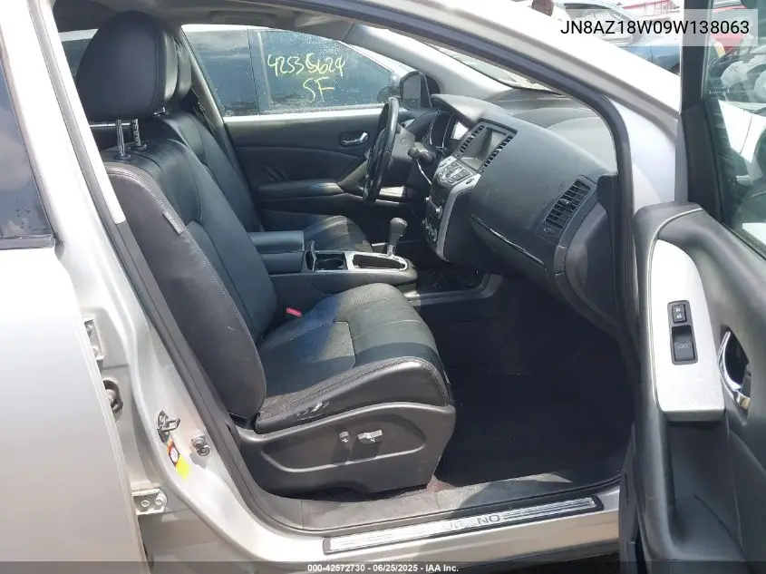 2009 Nissan Murano Sl VIN: JN8AZ18W09W138063 Lot: 42572730