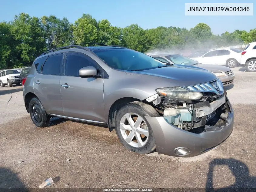 2009 Nissan Murano Sl VIN: JN8AZ18U29W004346 Lot: 42586826