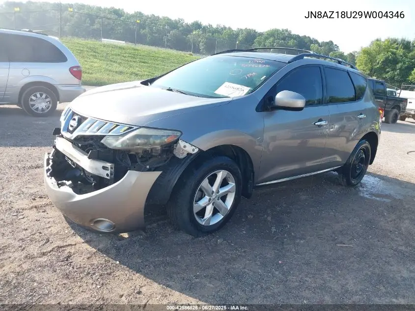 2009 Nissan Murano Sl VIN: JN8AZ18U29W004346 Lot: 42586826