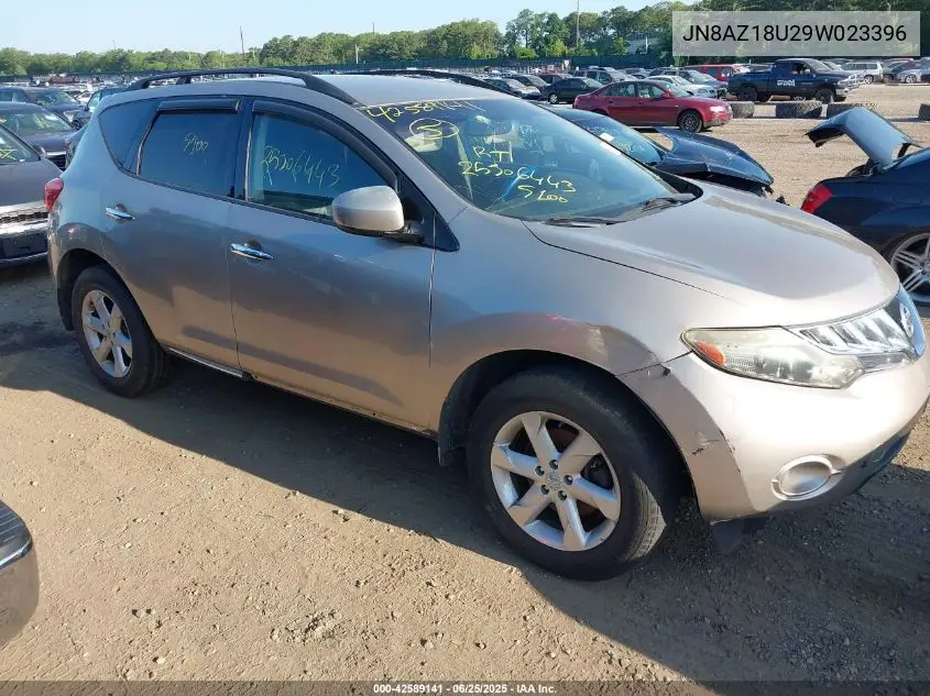2009 Nissan Murano Sl VIN: JN8AZ18U29W023396 Lot: 42589141