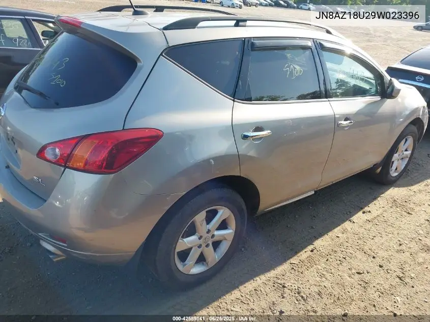 2009 Nissan Murano Sl VIN: JN8AZ18U29W023396 Lot: 42589141