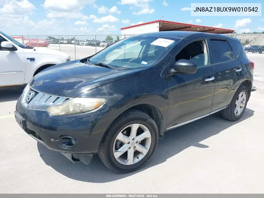 2009 Nissan Murano Sl VIN: JN8AZ18UX9W010542 Lot: 42599808
