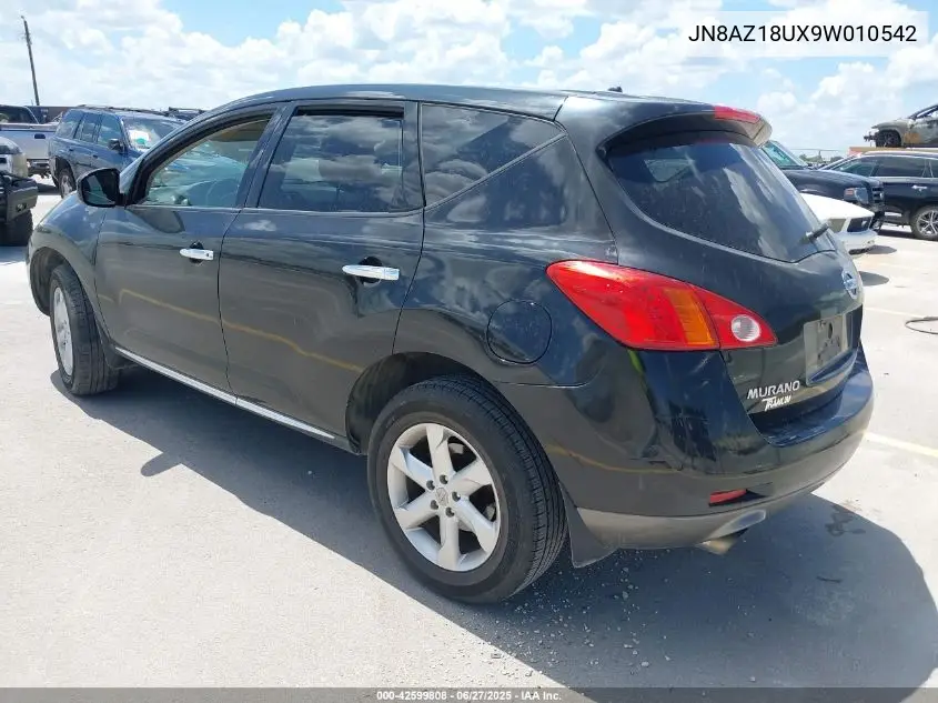 2009 Nissan Murano Sl VIN: JN8AZ18UX9W010542 Lot: 42599808