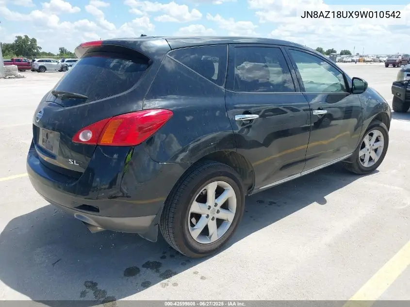 2009 Nissan Murano Sl VIN: JN8AZ18UX9W010542 Lot: 42599808