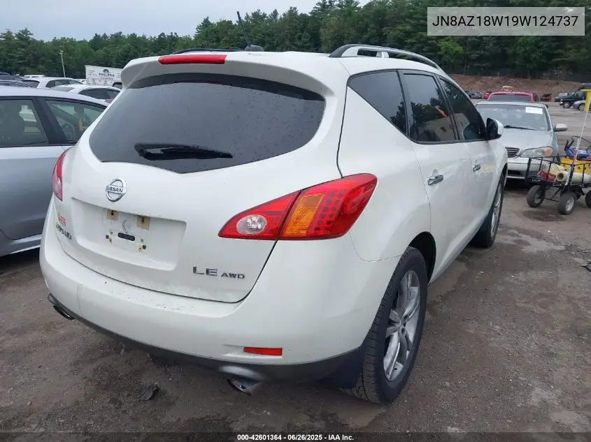 2009 Nissan Murano Le VIN: JN8AZ18W19W124737 Lot: 42601364