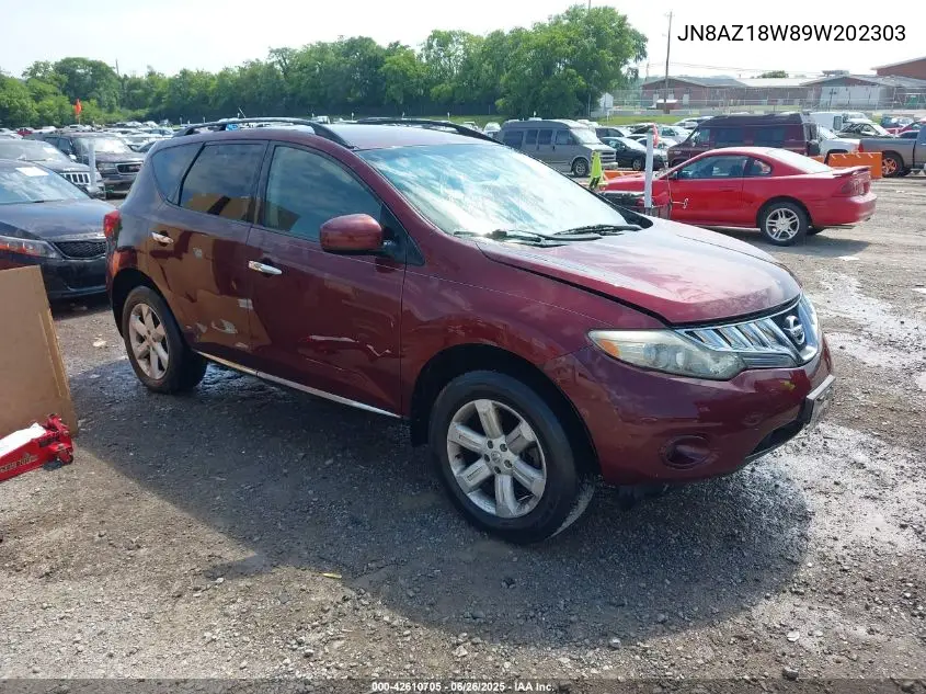 2009 Nissan Murano S VIN: JN8AZ18W89W202303 Lot: 42610705