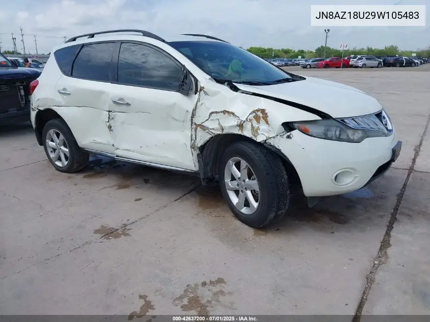 2009 Nissan Murano S VIN: JN8AZ18U29W105483 Lot: 42637200